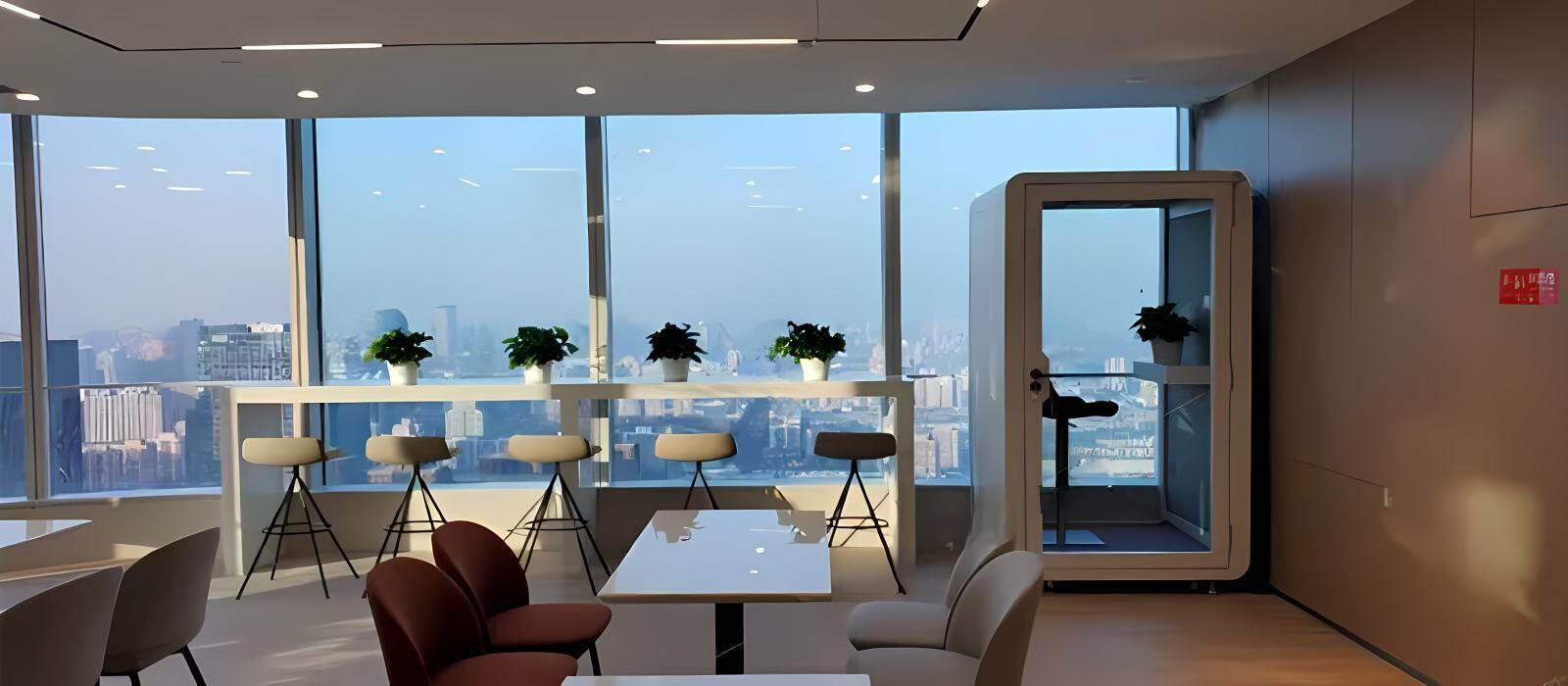 Sound Proof Office Phone Booth - 35dB+ Noise Reduction & Ventilation System Scenario