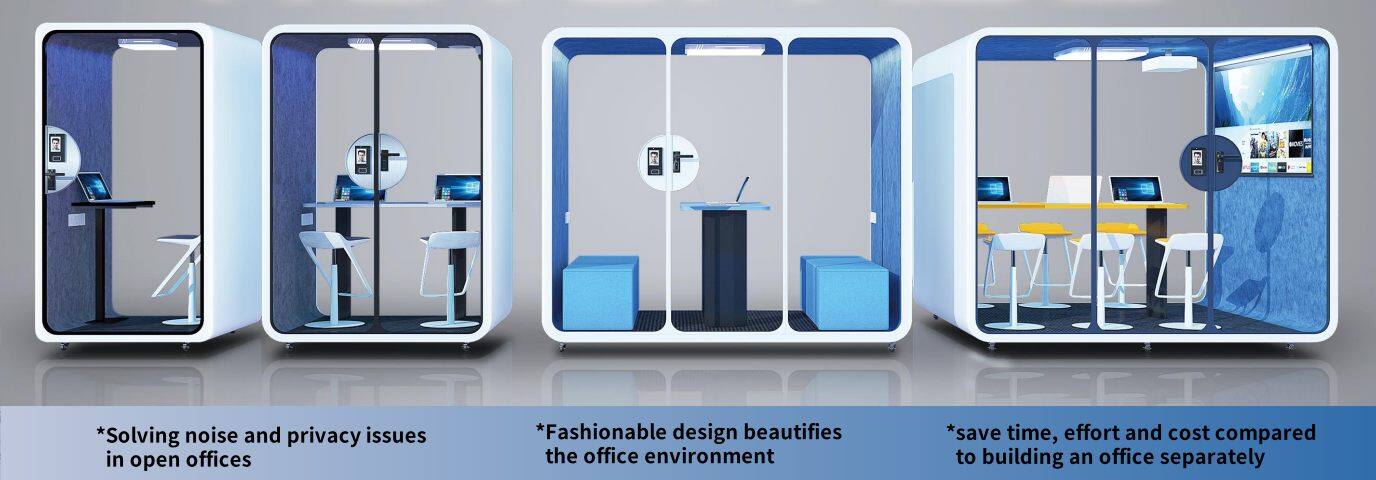 4-People Team Sound Booths - 30dB Meeting Pod with Ventilation & Socket Advantages of soundproof warehouse