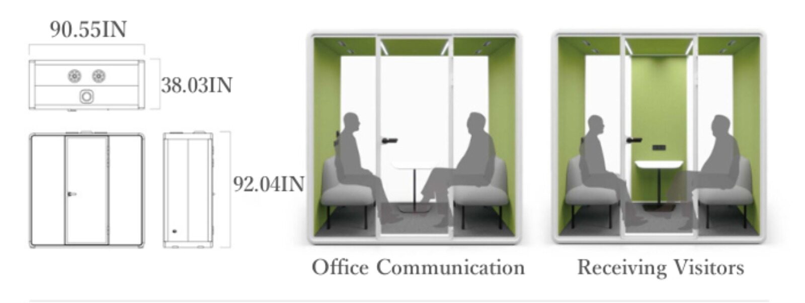 Modern Soundproof Pod with Control Panel - Office Communication & Chatting communication and Receiving Visitors