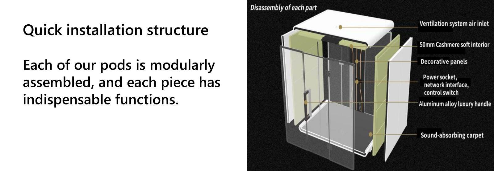 Small Sound Proof Phone Booth Movie Streaming - 40 dB Reduction Focus Disassembly of each part