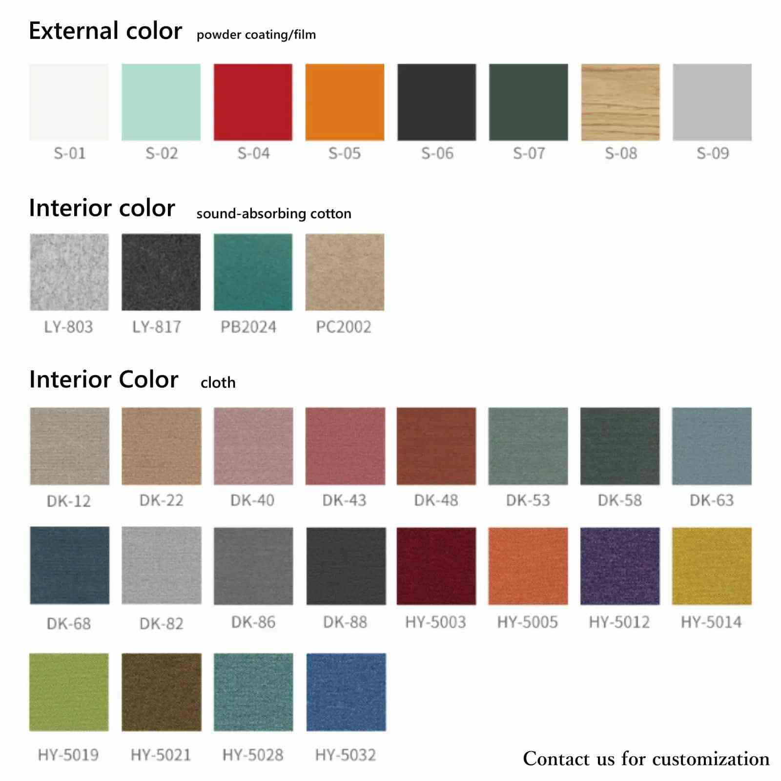 Dedicated Soundproof Conference Room - Human Body Sensing & Smart Control customize color