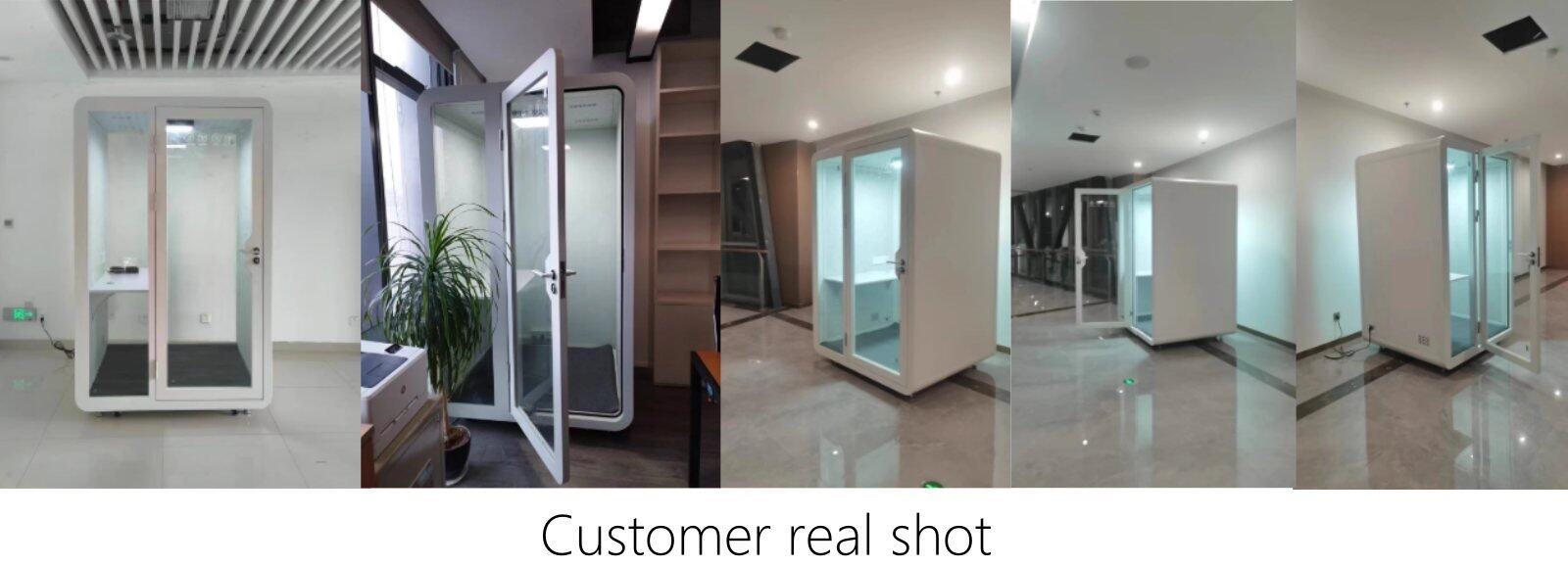 Focus-Optimized Sound Booth with Socket & Wheels & Light for Open Offices Customer real shot