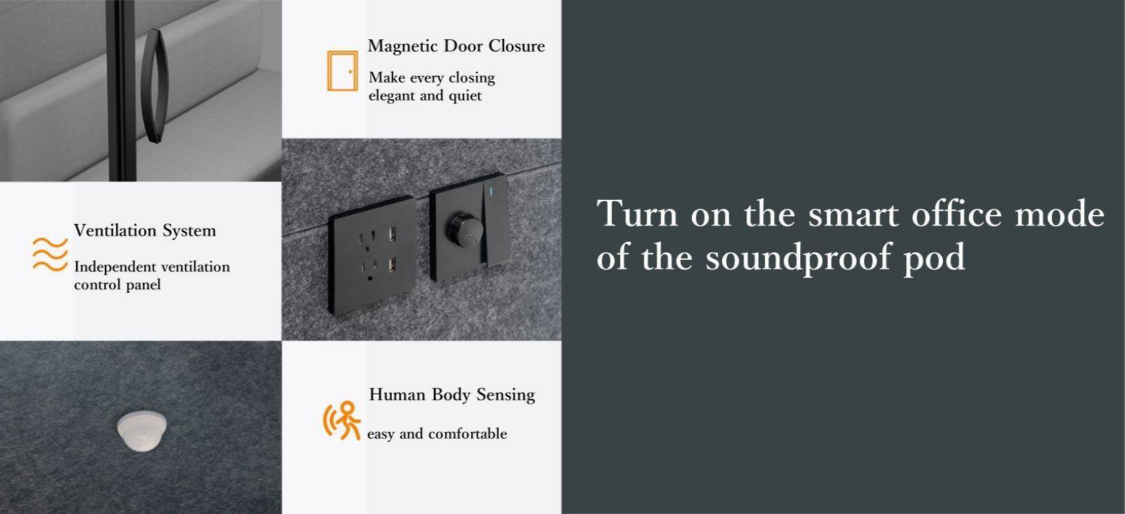 43-Inch Compact Soundproof Phone Booth with Ventilation Office & Home Acoustic Pod Professional Accessories Support